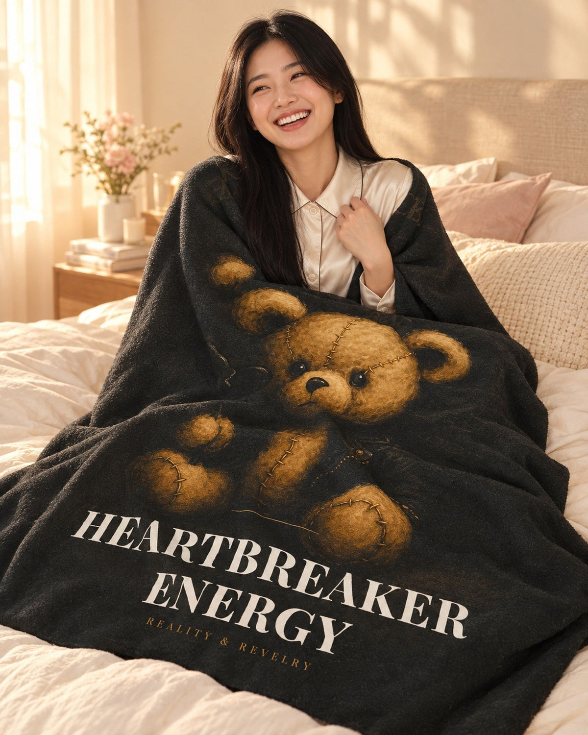 Lifestyle photo of the Heartbreaker Energy Throw Blanket