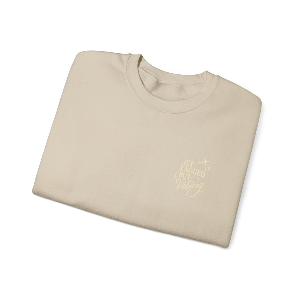 Jet Set Revel Crewneck Sweatshirt | Travel Typography, Airplane Graphic