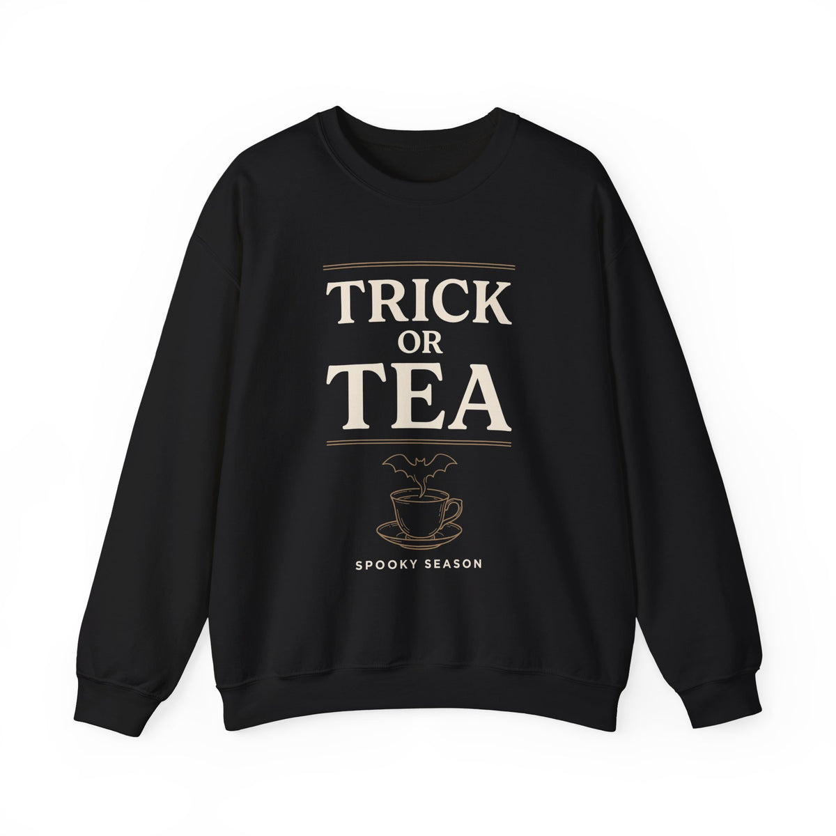 Trick or Tea Crewneck: Funny Halloween Quote Sweatshirt