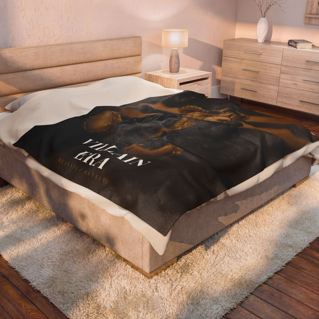 Villain Era Throw Blanket: Plush Velveteen Bear Art