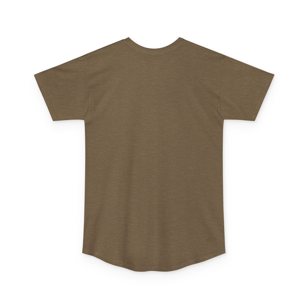#1 Dad in the Crew tee in Heather Olive, flat back view, no print