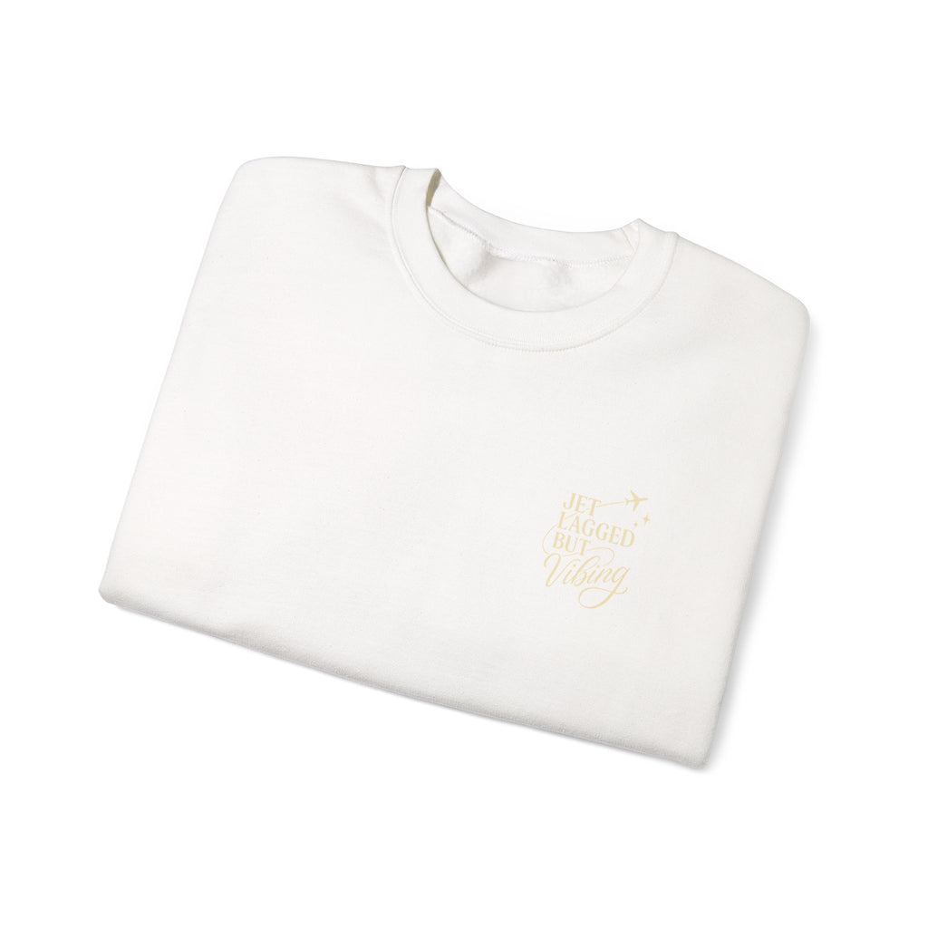 Jet Set Revel Crewneck Sweatshirt | Travel Typography, Airplane Graphic
