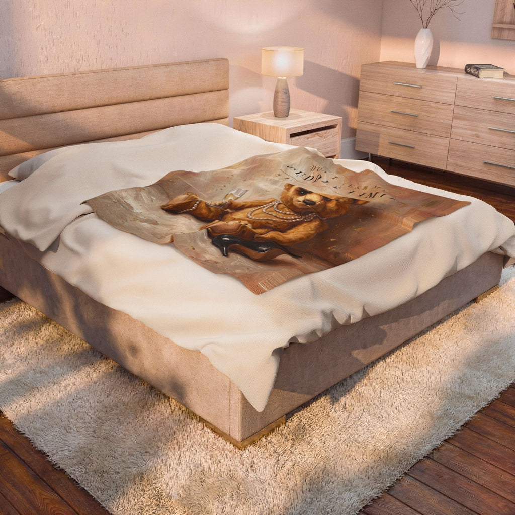 Don't Test My Cuddle Limit Throw Blanket: Velveteen Bear Art
