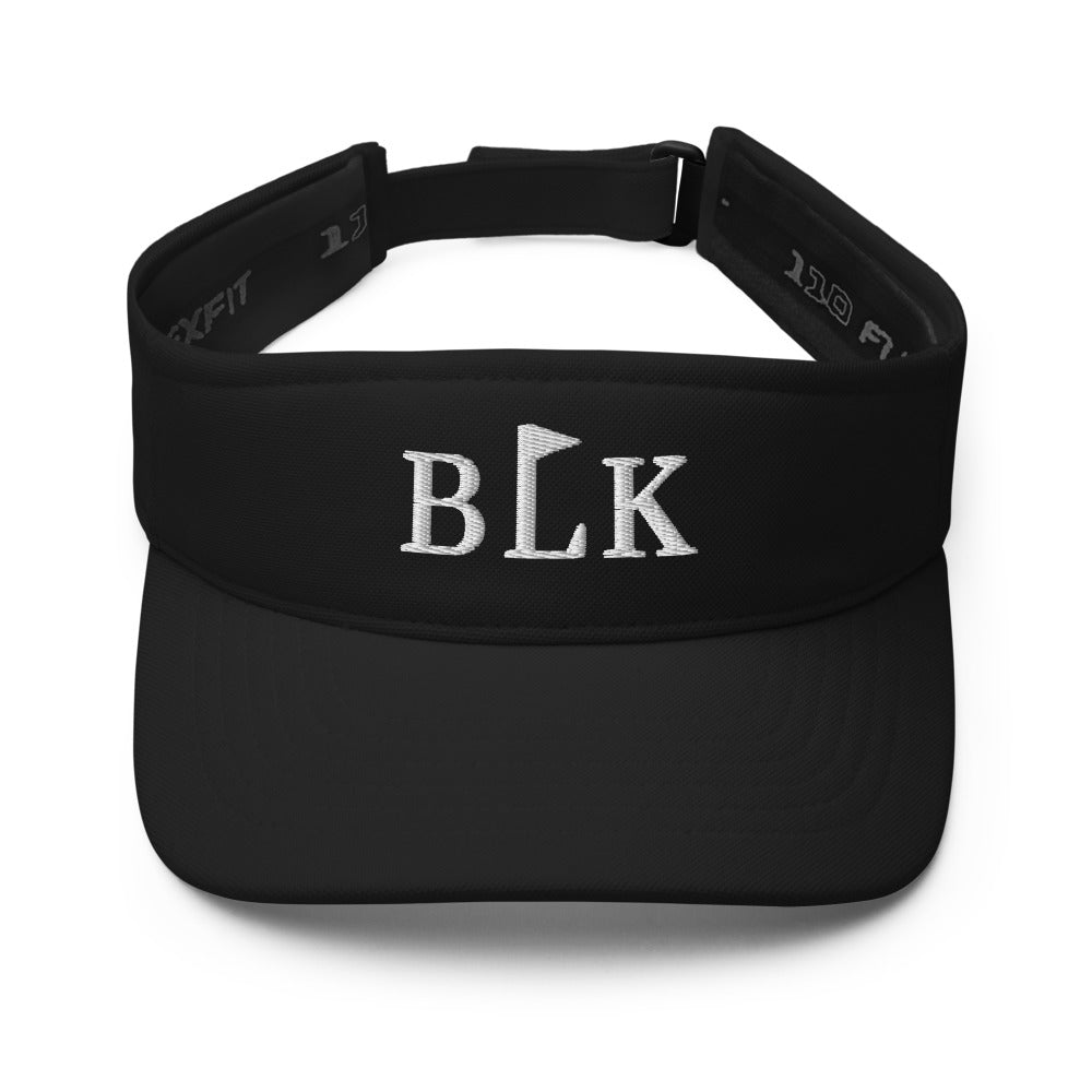 The Green Visor, black, BLK on the Green embroidered wordmark