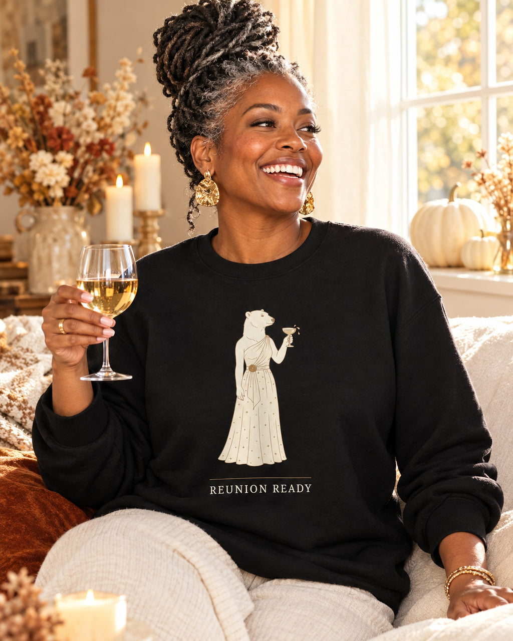 Lifestyle photo of the Reunion Ready Crewneck