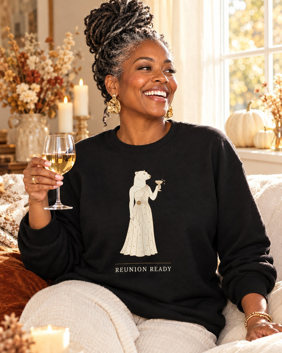 Lifestyle photo of the Reunion Ready Crewneck