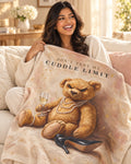 Lifestyle photo of the Don't Test My Cuddle Limit Throw Blanket